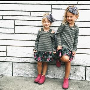 Floral + striped dress